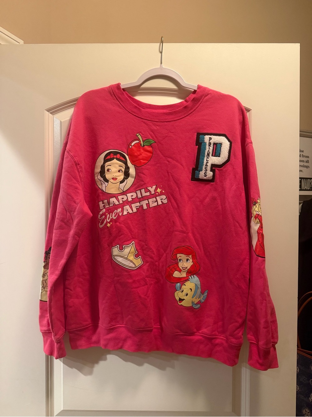 Disney Hot Pink Princess Graphic Sweatshirt - Happily Ever After